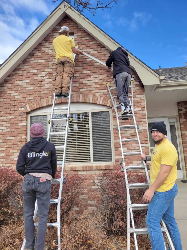 Blingle Team Installing Gemstone Lights